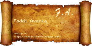 Faddi Avarka névjegykártya